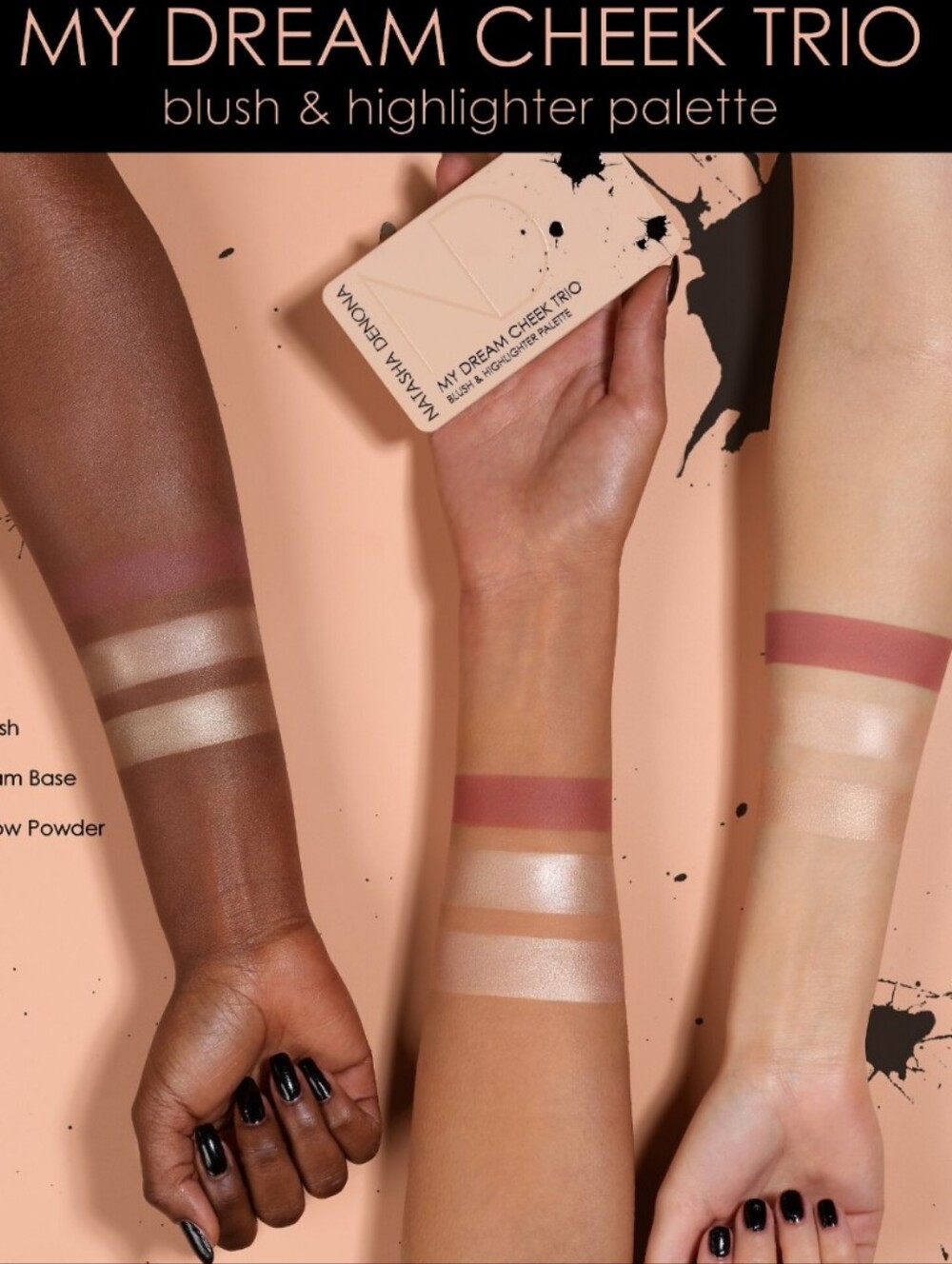 Natasha Denona My Dream Cheek Trio Palette Blush And Highlighter - Picture 7 of 7